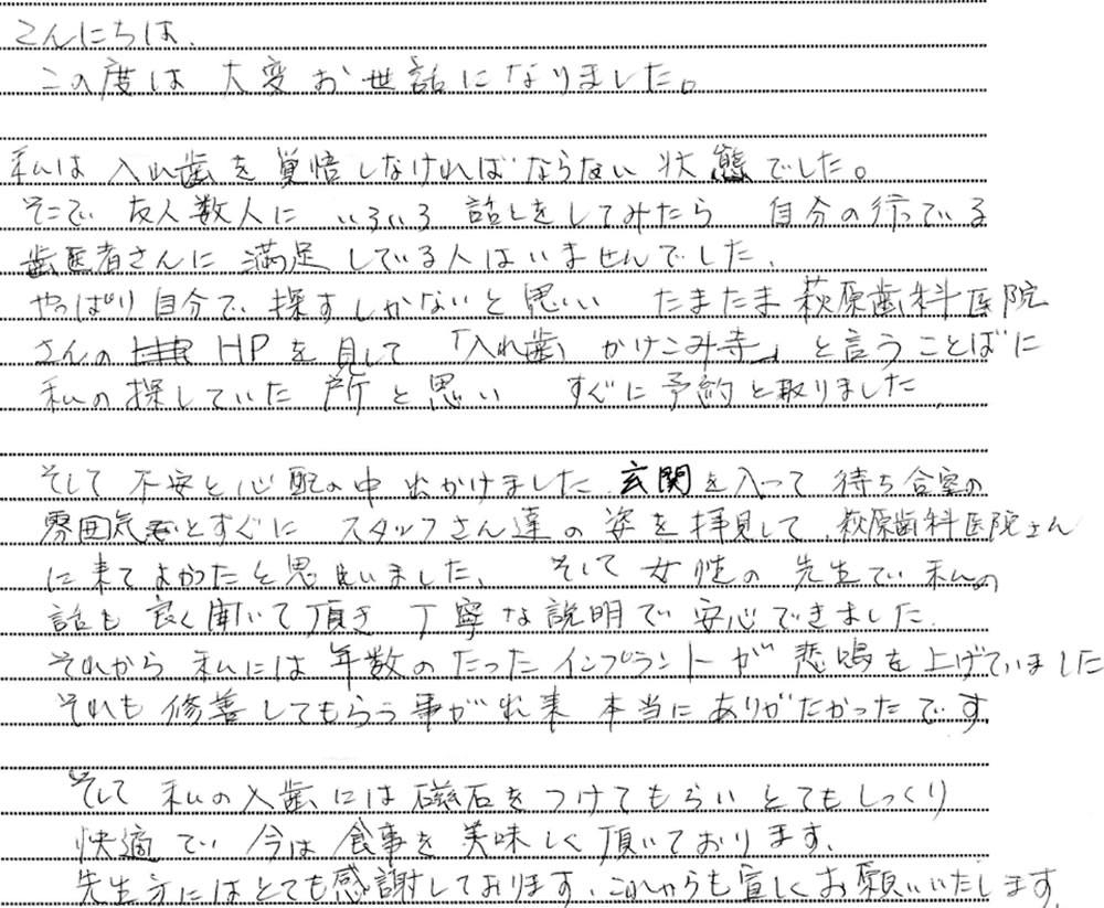 入れ歯患者アンケート