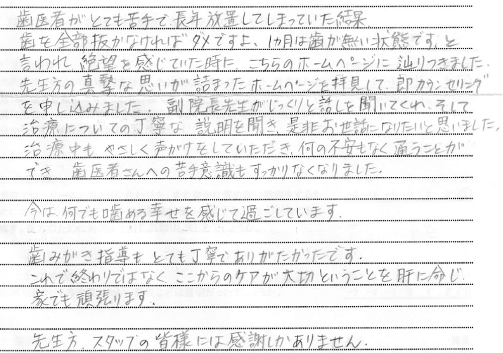 入れ歯患者アンケート